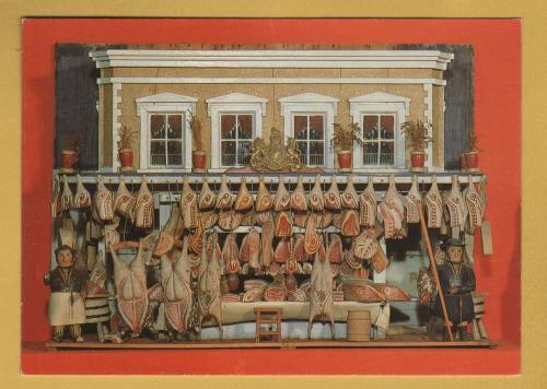 `Butcher`s Shop, Wood,British, about 1880 - Museum of Childhood` - Postally Unused (although message written to rear) - Beric Tempest Postcard.