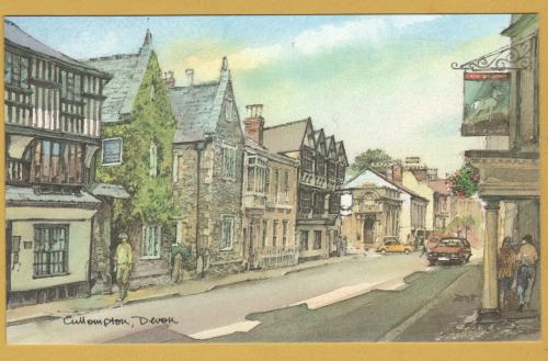 `CULLOMPTON, Devon by David Skipp` - Postally Unused - Town & Country Prints Postcard.