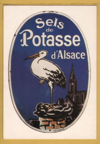 `Enamel Sign: Alsace, Potash Salts, 1925 - Edmond Jean Enamel Works` - Postally Unused - Zreik Postcard.