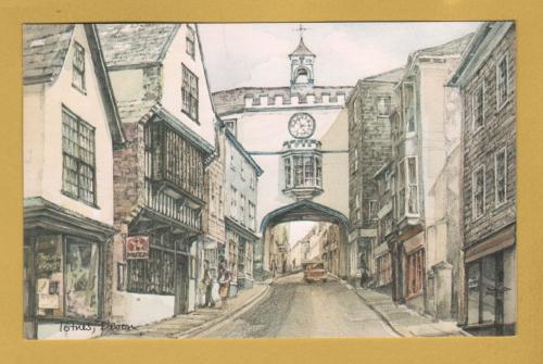 `TOTNES, The East Gate, Devon by David Skipp` - Postally Unused - Town & Country Prints Postcard.