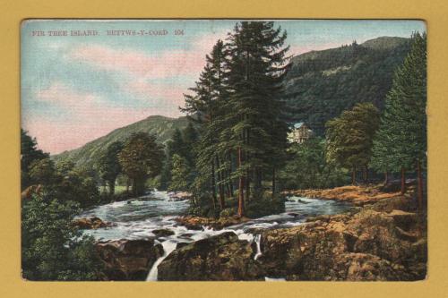 `Fir Tree Island, Bettws-Y-Coed - Grosvenor Series` - Postally Unused - W.H.Smiths Postcard.