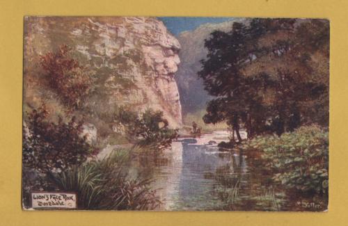 `Derbyshire Dales - `Lion`s Face Rock, Dovedale` - Oilette - 1357` - Postally Unused - Raphael Tuck & Sons Postcard.