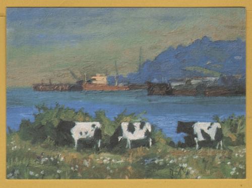 `Cows at Flushing by Francis Hewlett` - Postally Unused - Arwenack Press Postcard.