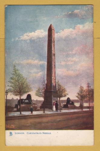 `London - `London, Cleopatra`s Needle` - Oilette - 7422` - Postally Unused - Raphael Tuck & Sons Postcard.