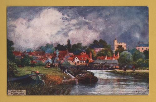 `Picturesque Counties Middlesex Series l - `Brentford, Middlesex` - Oilette - 7127` - Postally Unused - Raphael Tuck & Sons Postcard.