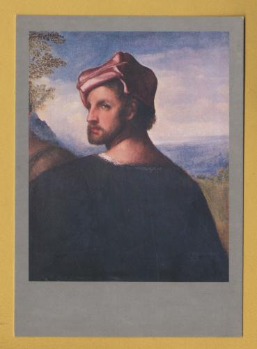 `Head of a Man by Giorgio da Castelfranco` - Postally Unused - Glasgow Museums & Art Galleries Postcard.