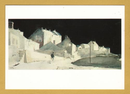 `Lone Cyclist 1984 by John Knapp Fisher` - Postally Unused - Trevigan Gallery Postcard.