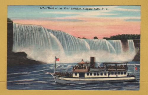 ``Maid of the Mist` Steamer, Niagara Falls, N.Y.` - Postally Unused - Curtech-Chicago Postcard.