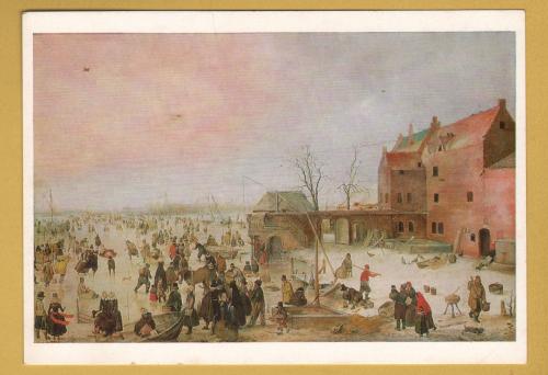 `A Scene on the Ice near a Town by Hendrick Avercamp` - Postally Unused - National Gallery Postcard.