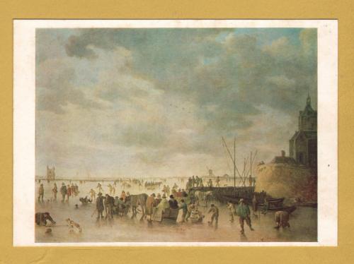 `A Scene on the Ice Near Dordrecht by Jan Van Goyen` - Postally Unused - Nastional Gallery Postcard.