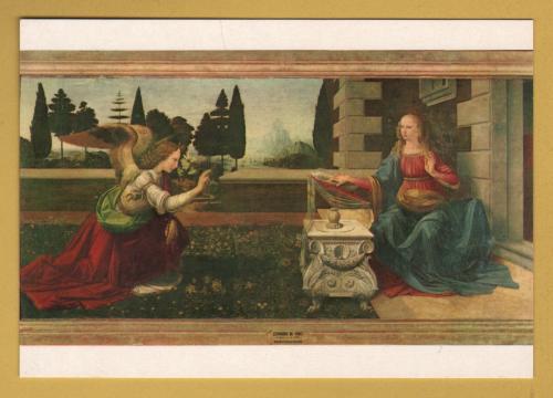 `Florence - Uffizi Gallery - The Annunciation, Leanardo da Vinci` - Postally Unused - Innocenti Postcard.
