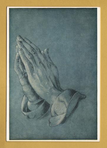 `The Praying Hands by Albrecht Durer` - Postally Unused - The Medici Society Postcard.