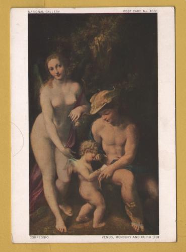`Venus, Mercury and Cupid by Antonio Allegri da Correggio` - Postally Unused - National Gallery Postcard.