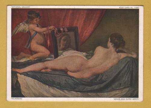 `Venus and Cupid by Diego Valazquez` - Postally Unused - National Gallery Postcard.