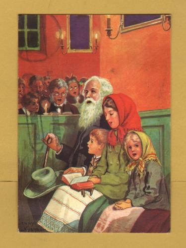 `Merry Christmas, Happy New Year by Jenny Nystrom`- Swedish Card - Postally Used-1971 - Axel Ellasson Postcard.