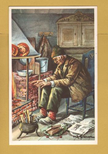 `Merry Christmas and Happy New Year - `The Good Heat by Erik Forsmann``- Swedish Card - Postally Used1972 - Nationl Federation of the Disabled Postcard.