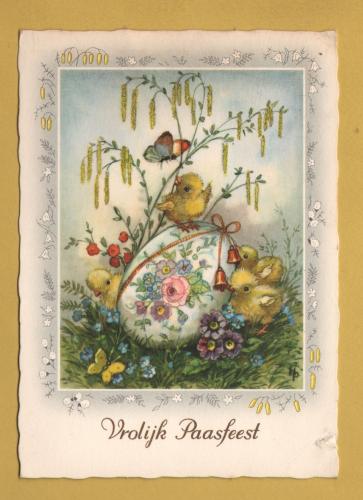 `Happy Easter` - Dutch Card - Postally Used-1967 - Kruger Postcard.