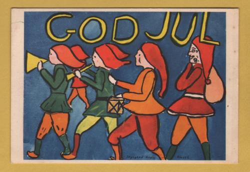 `Merry Christmas by Jagegerd Aven`- Swedish Card - Postally Used-1960 - Competition Postcard.