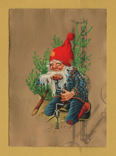 `Merry Christmas and Happy New Year`- Swedish Card - Postally Used-1970 - AE Postcard.