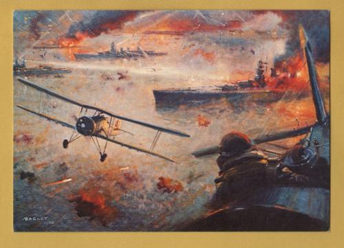 `Fleet Air Arm, Yeovilton - `Attack on Taranto by Bageley``- Postally Unused - DRG Postcard.