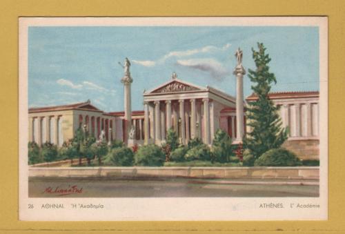 `ATHENS - The Acadamy` - Postally Unused - Delta Postcard.