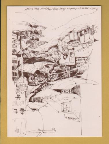 `Hong Kong - Fruit and Newspaper Hawkers, Hong Kong by Charles D.Hoeppner` - Postally Unused - City Museum & Art Gallery Postcard.