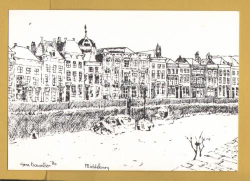 `Middelburg by Gera Dauvillier?`- Dutch Card - Postally Unused - Producer Unknown Postcard.