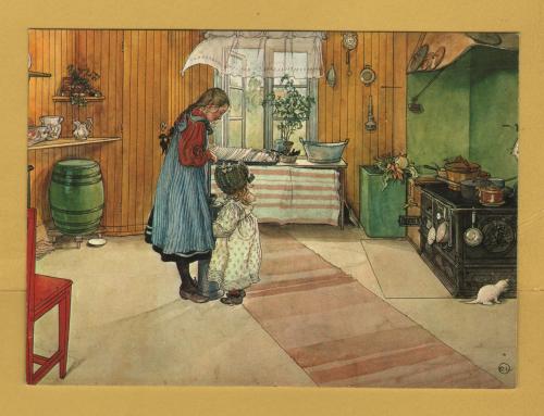 `The Kitchen by Carl Larsson` - Postally Unused - Pictura Graphica Postcard.