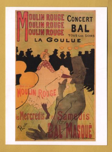 `Toulouse-Lautrec and Monmartre -`Moulin Rouge, La Goulue, 1891 by Toulouse-Lautrec` - Postally Unused - Pomegranate Postcard.