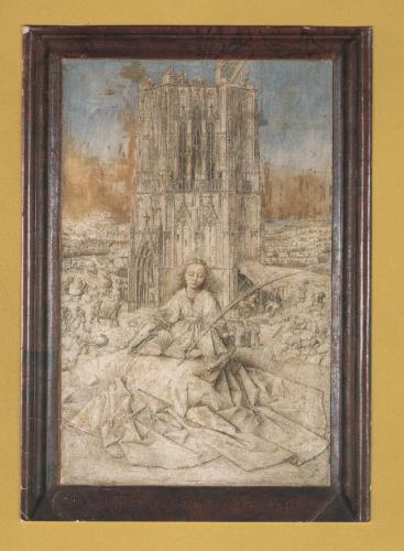 `St Barbara 1437 by Jan van Eyck - Royal Museum of Fine Arts, Antwerp` - Postally Unused (although message written to rear) - Museum Postcard.