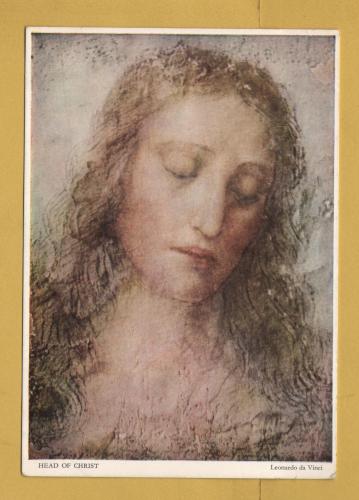 `Milan, Brera Gallery - Head of Christ by Leonardo Da Vinci` - Postally Unused (although message written to rear) - Medici Society Postcard.
