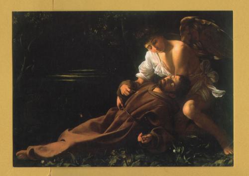 `The Stigmatisation of St Francis by Caravaggio` - Postally Unused - Royal Academy of Arts Postcard.