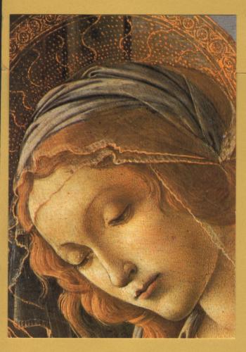 `Milan, Museum of Poldi Pezzoli - Madonna Teaching Her Child to Read {detail} by Botticelli` - Postally Unused - Benediki Taschen Postcard.