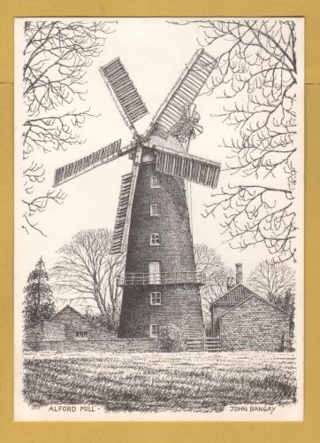`Alford Mill by John Bangay` - Postally Unused - John Bangay Postcard.