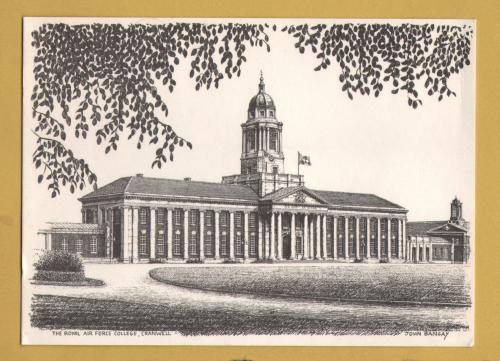 `R.A.F. College, Cranwell. Built in 1927 to the Style of Chelsea Hospital by John Bangay` - Postally Unused - John Bangay Postcard.
