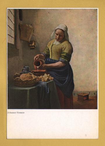 `Amsterdam, Rijksmuseum - The Cook by Joh Vermeer van Delft` - Postally Unused - Museum Postcard.