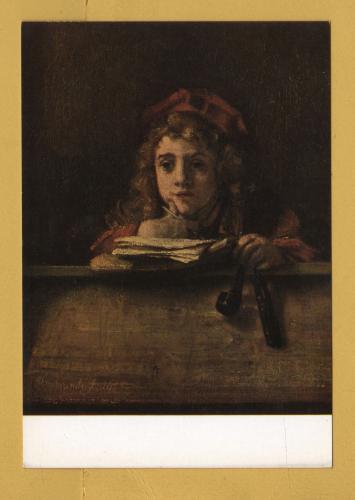 `Rembrandt`s Son Titus by Rembrandt` - Postally Unused - Boyman`s-van Beuningen Museum Postcard.