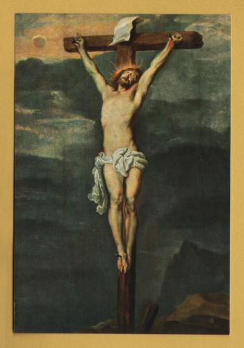 `Christ on the Cross by Anthony van Dyck` - Postally Unused - Antwerp, Royal Museum of Fine Arts Postcard.