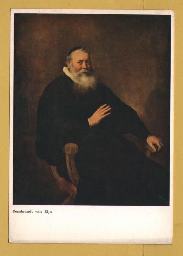 `Portrait of Pasteur Eleazar Swalmius by Rembrandt van Rijn` - Postally Unused - Antwerp, Koninklijk Museum Postcard.