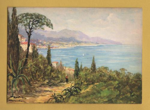 `Alassio by Andreas Betz` - Postally Unused (although message written to rear) - Dr.te Neues Postcard.