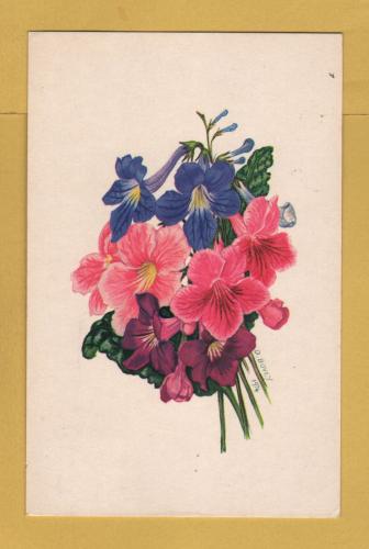 `Bunch of Flowers 1974 by D.Bovey` - Postally Used-1981 - Colourmaster Postcard.