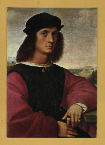 `Florence - Galleria Pitti - `Portrait of Agnolo Doni by Raphael`` - Postally Unused - Nova LVX Postcard.