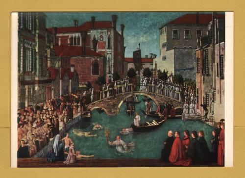 `Venice Academy Galleries - Miracle of the Relic of the Holy Cross that fell into the St Lawrence Canal by Gentile Bellini` - Postally Unused - Girotto B Postcard.