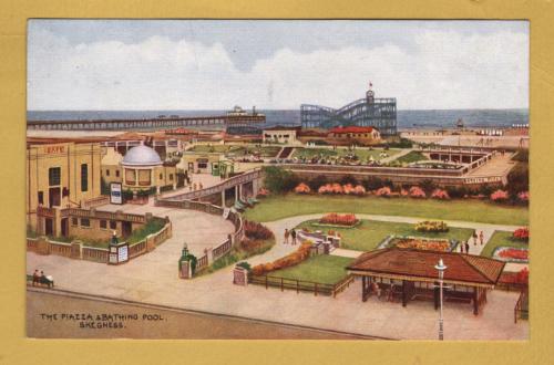 `The Piazza & Bathing Pool, Skegness` - Postally Unused - J.Salmon Postcard.