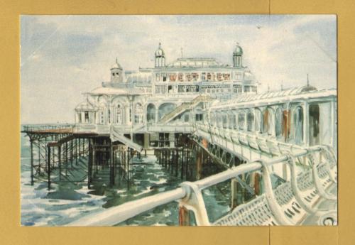 `West Pier, Brighton 1987 by Greta Fenton` - Postally Unused (although message written to rear) - Abacus Postcard.