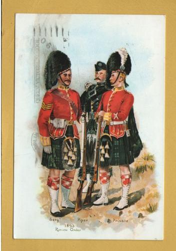 `Sergeant, Piper and Private of the Argyll & Sutherland Highlanders` - Postally Used-1990 - Museum Postcard.