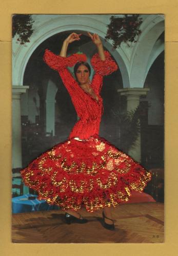 `Spanish Fabric Postcard - Flamenco` - Postally Unused - Prat Commercial Postcard.