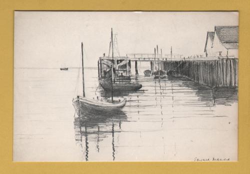 `The Jetty, Aberdovey by Edward Morris` - Postally Unused - Edward Morris Postcard.