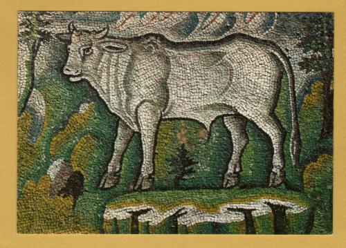 `Ravenna - Temple of San Vitale (6th cent) - Saint Luke (detail of Bull)` - Postally Unused - E.Salbaroli Postcard.