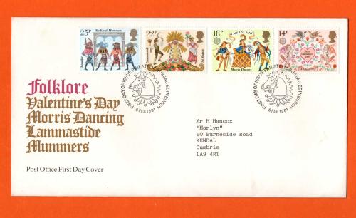Post Office - FDC - 6th February 1981 - `Folklore` - Addressed First Day Cover